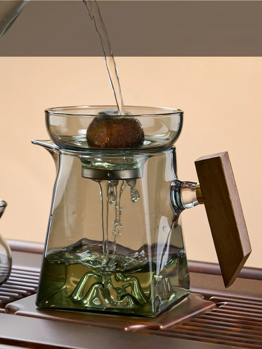 GIANXI Teetasse 350 ml Pyrex Tee-Set mit Griff und Filter handcrafted