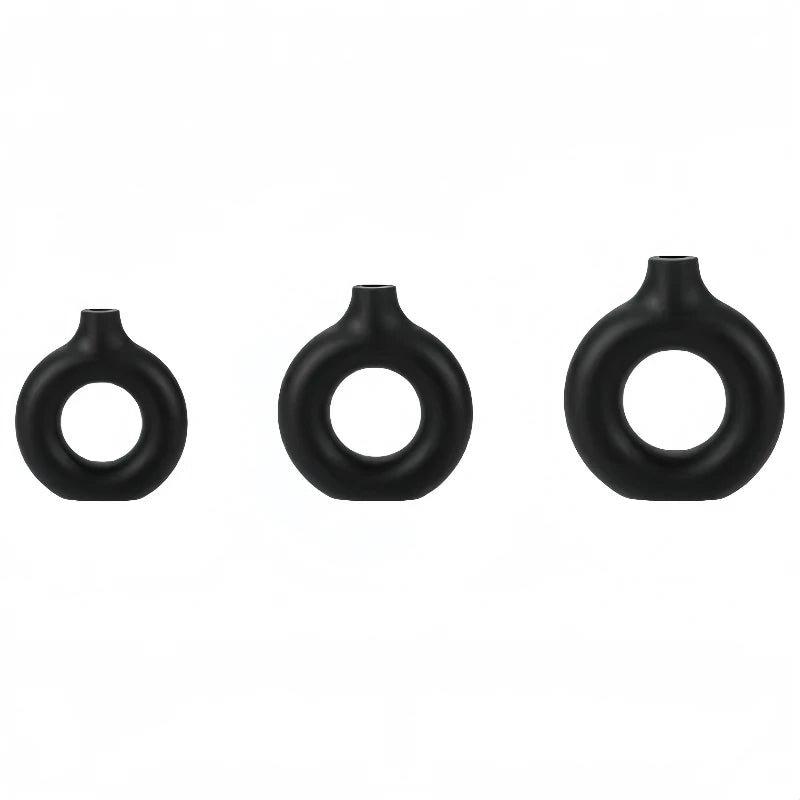 Moderne Reinweiße Donut Design Vase für stilvolle Tischdeko