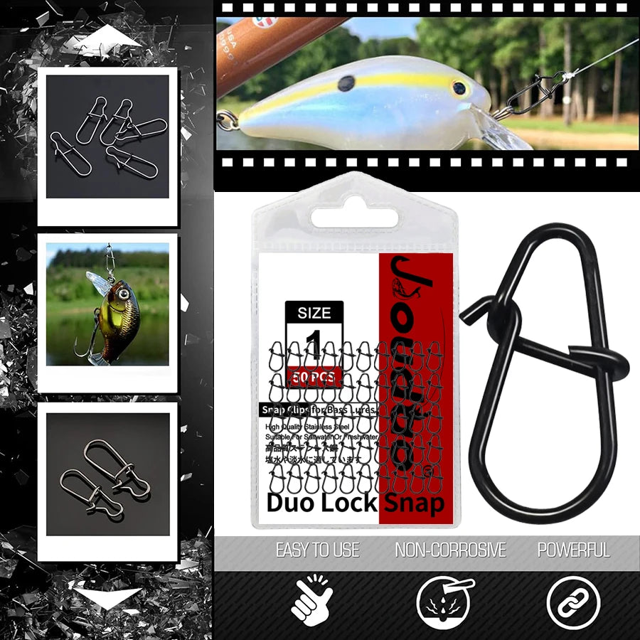 50 Stück Edelstahl Angel Snaps Duo Lock für schnelles Wechseln