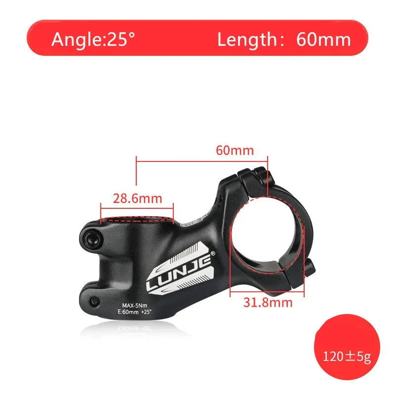 Ultraleichter Fahrradvorbau 17 Grad Aluminiumlegierung 31,8 mm MTB Rennrad