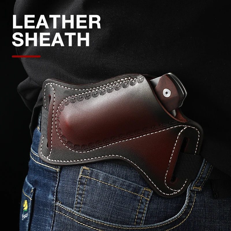 Vintage Leder Gürtelhülle für Klappmesser Outdoor Werkzeug Minitasche