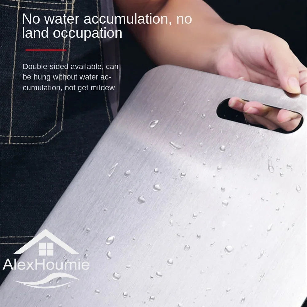 Rechteckiges Edelstahl Schneidebrett zum Kneten und Schneiden in der Küche