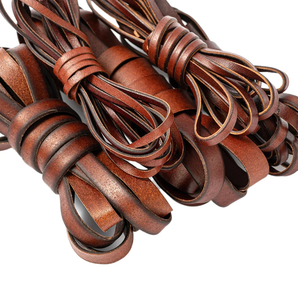 2m flache Lederschnur 3-10mm für Schmuckherstellung und DIY-Armbänder