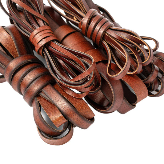 2m flache Lederschnur 3-10mm für Schmuckherstellung und DIY-Armbänder
