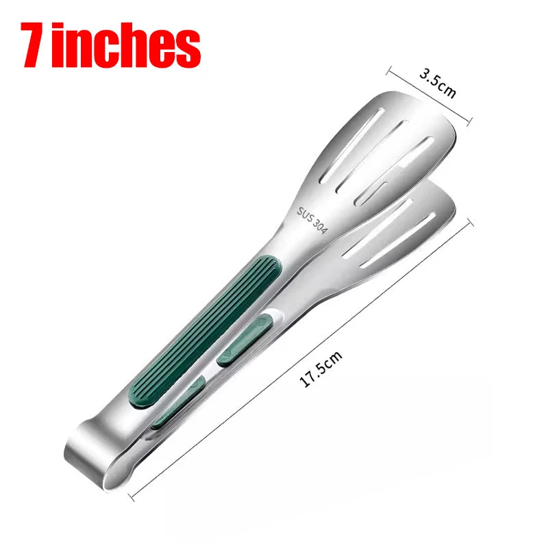 Rutschfeste Edelstahl-Lebensmittelzange 3er-Set für Grill, Küche - Buffet