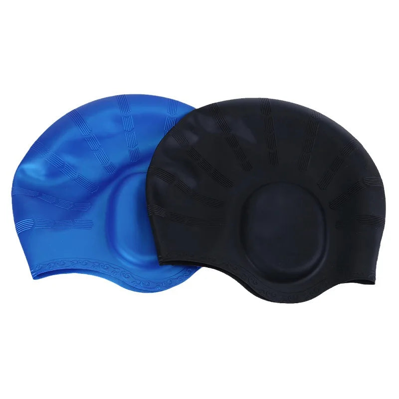 Maximaler Komfort - Schutz: Silikon Schwimmkappe mit Gehörschutz Unisex, elastisch