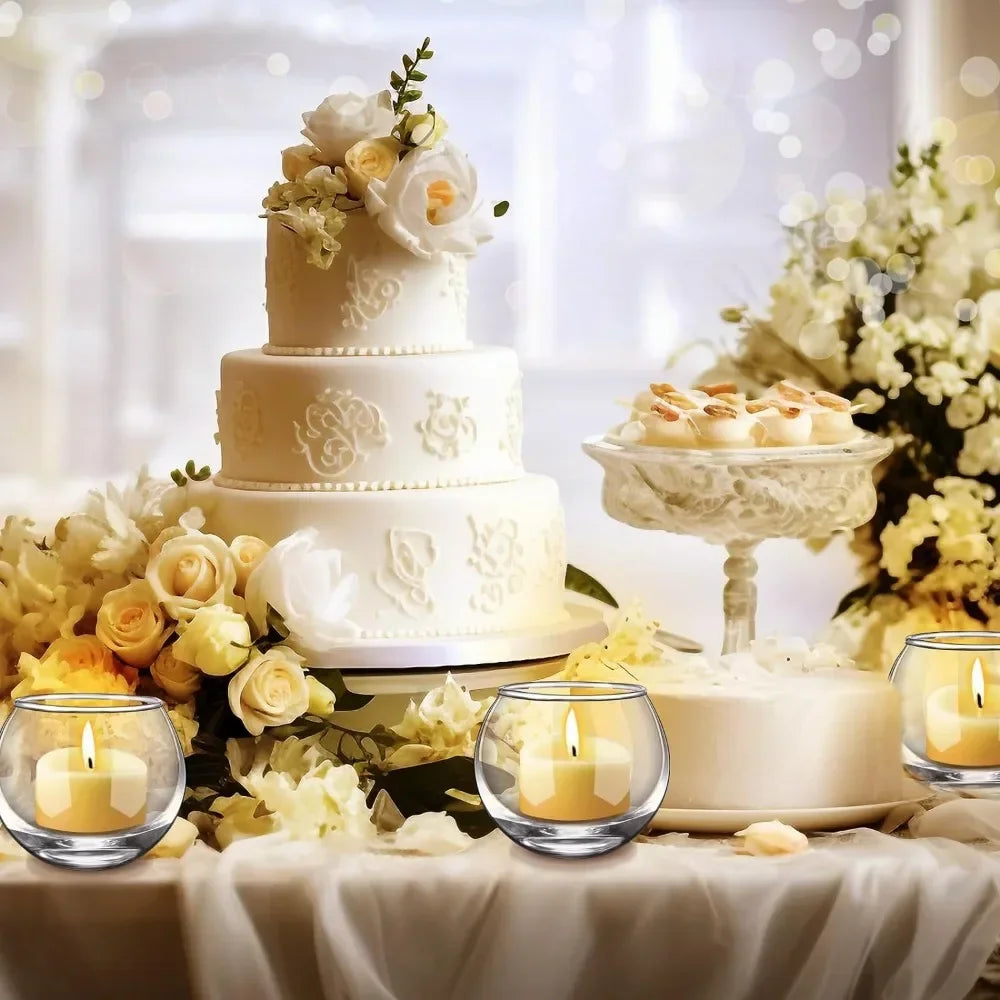 6 oder 12 Stück Glas-Teelichthalter winddichte Kerzenhalter-Yabubest - Home & More