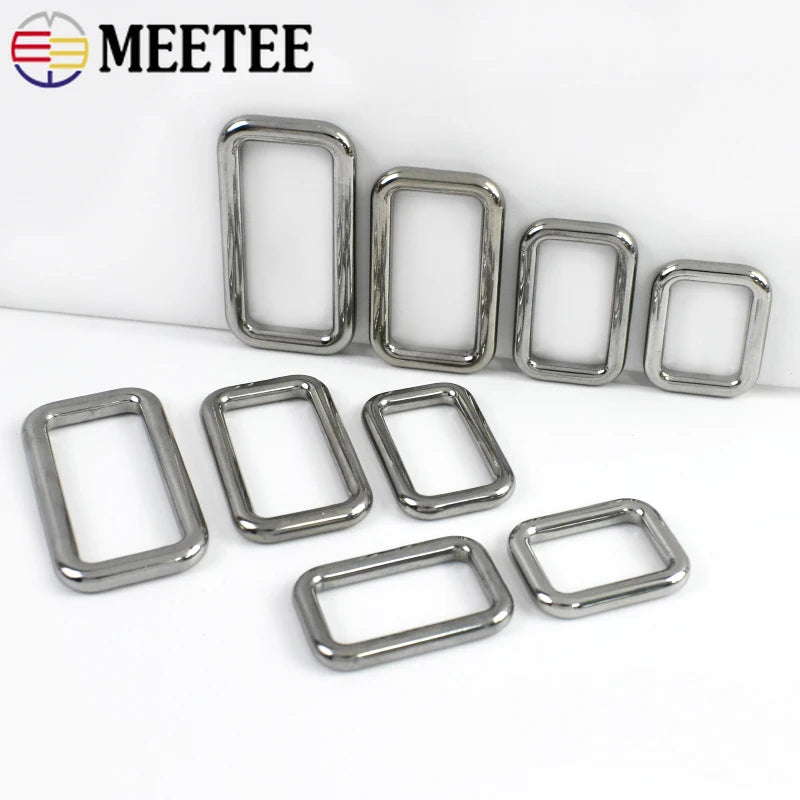 2 bis 10 Stück massive quadratische Ringschnallen aus Edelstahl 304