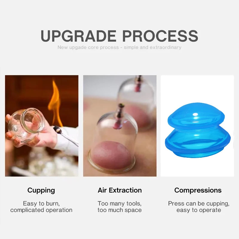 Silikon Schröpf Set zur Körpermassage und Anti Cellulite Therapie