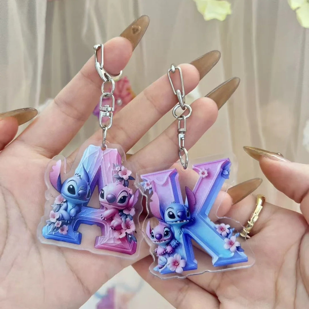 Bunter 2 Zoll Acryl Schlüsselanhänger mit A-Z Buchstaben für Kinder