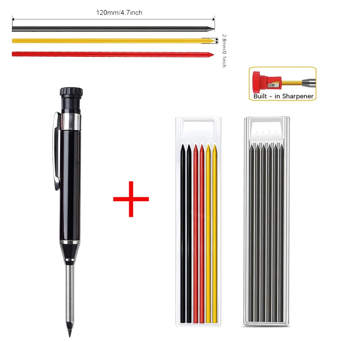 Massiver Zimmermannsbleistift Metall mit Spitzer Tieflochmarker Werkzeug