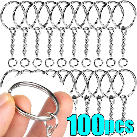 Metall Schlüsselringe Split Ringe 20/100 Stück für DIY Schlüsselanhänger