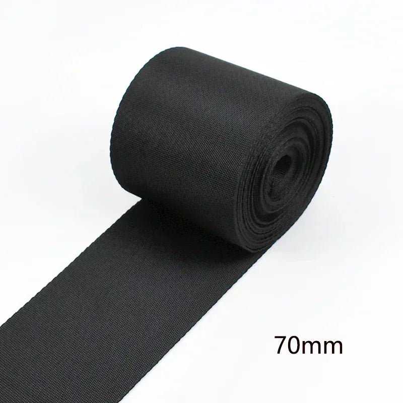 Schwarzes Nylon Gurtband 10-100mm für Taschen Rucksäcke Sicherheitsriegel
