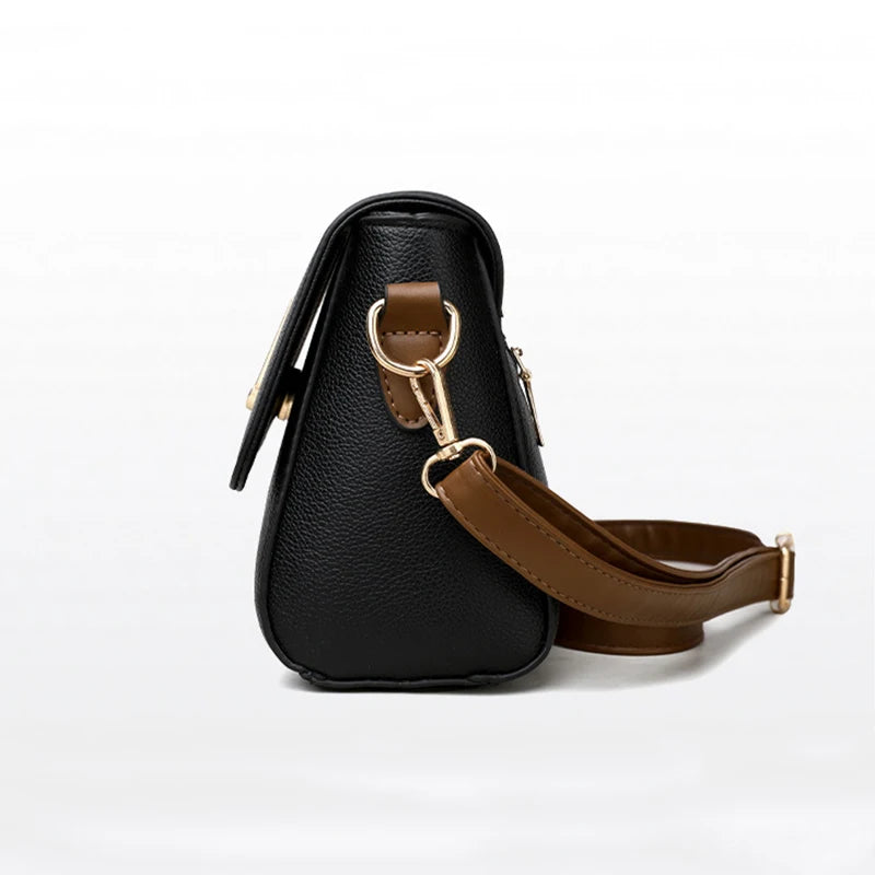 Modische Damen Umhängetasche Flip Stil PU Leder verstellbarer Gurt