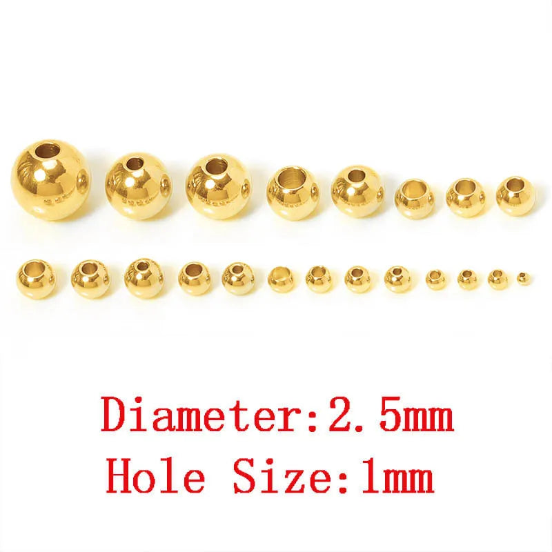 Edelstahl Gold Spacer Perlen Set 100 Stück Verschiedene Größen DIY