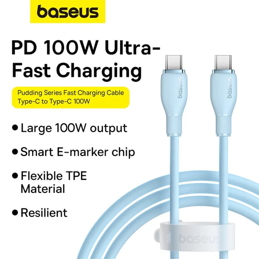 100W USB-C Schnellladekabel Datenkabel für Handy Laptop Tablet Konsole TPE