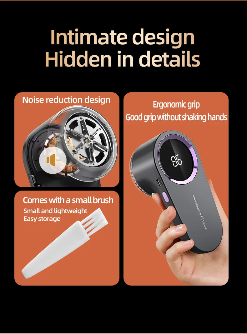 Tragbarer elektrischer Flusenentferner mit USB Akku und Hochgeschwindigkeitsmotor