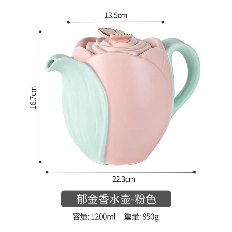 Elegantes Tulpe Keramik-Kaffeetassen-Set 280/320ml, mikrowellen- - spülmaschinenfest