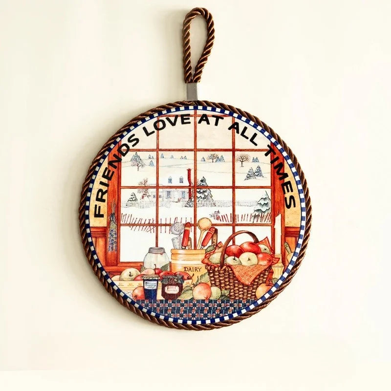 Runde Keramik Tisch Matte 17x17 cm Hitzebeständig Isolierpad Retro Stil