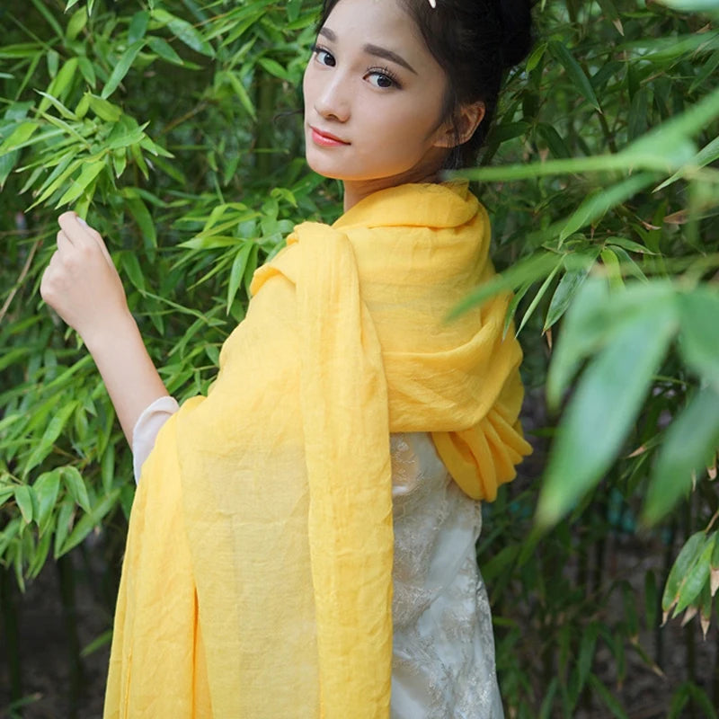 Damen Schal Polyester uni ca. 180x55cm – Vier Jahreszeiten Reise Strand Mode