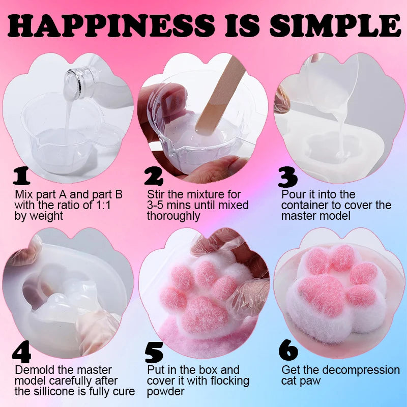 Flüssiges Silikongel Set für Squishy Basteln in 4 Größen mit 1 zu 1 Mischung