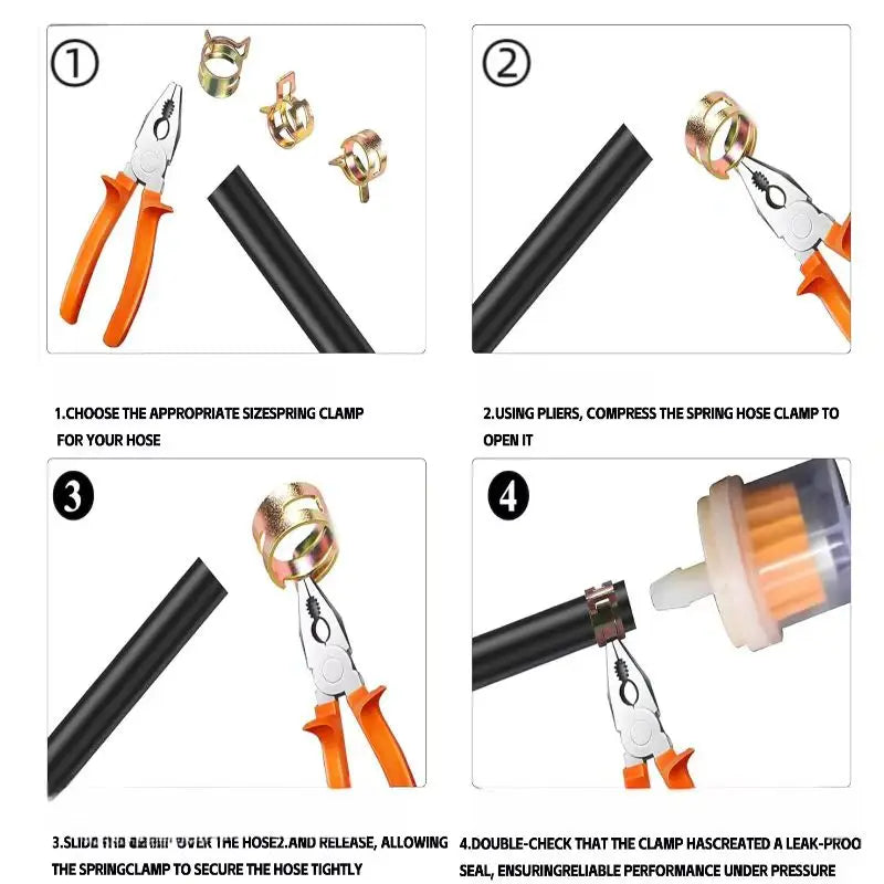 50 Stück Federklemmen für sichere Schlauchverbindungen in diversen Größen