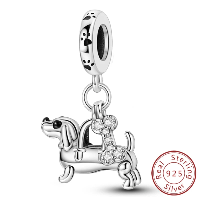 925er Sterlingsilber Charms mit Tiermotiven und Zirkon