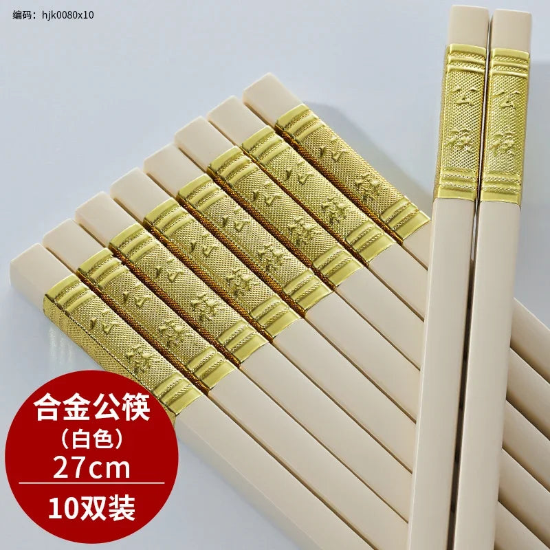 Extra Lange 27cm Essstäbchen aus Metall Legierung Rutschfest für Küche