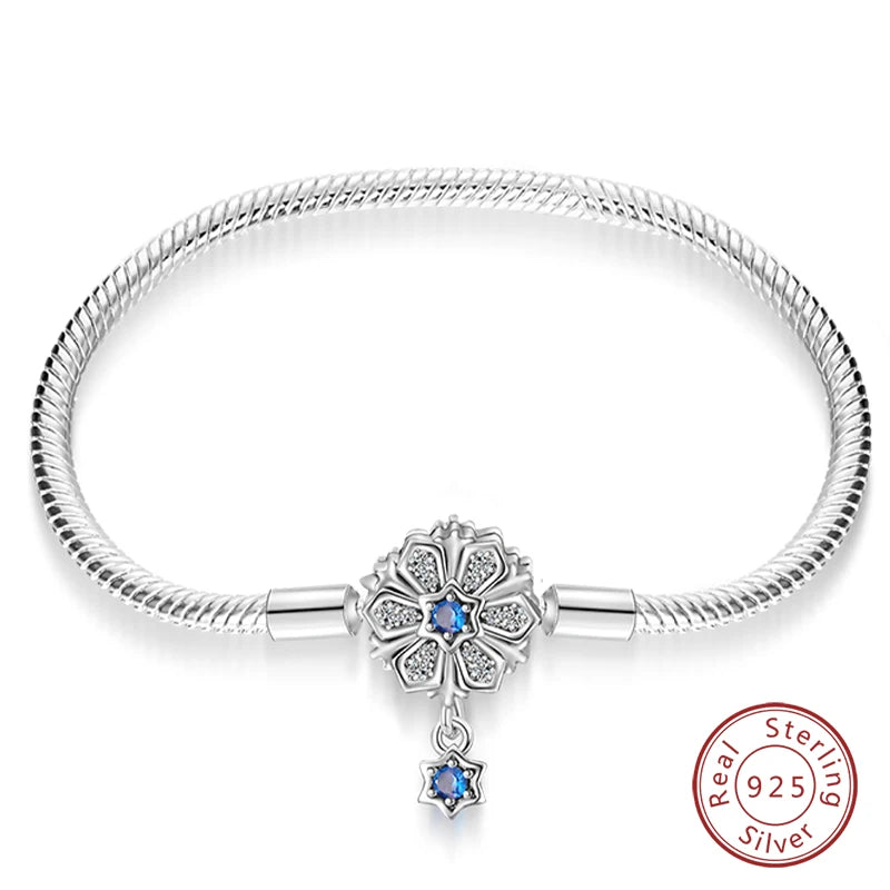 Armband Silber 925 mit Stern Mond Sonne und Grünem Zirkon Charm