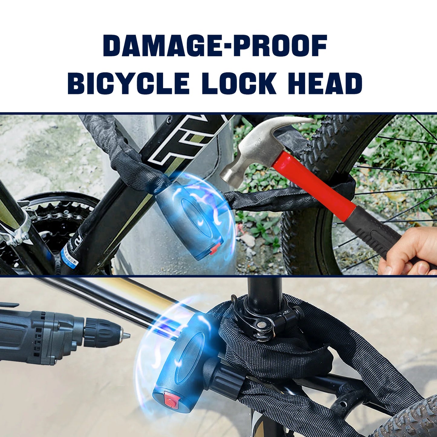 Robustes Fahrradkettenschloss 1 2 m mit verdicktem Stahl