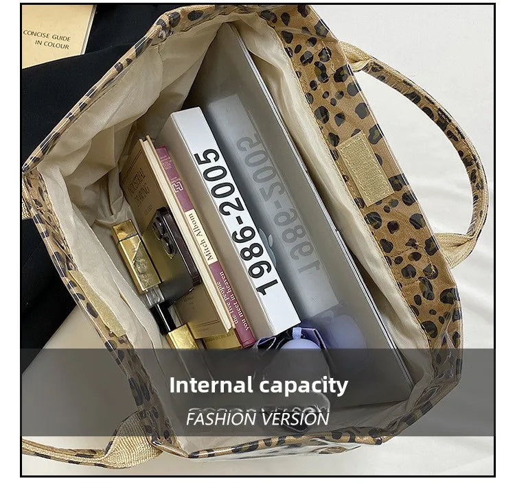 Leichte Damenhandtasche mit großem Fassungsvermögen im Leopardenmuster