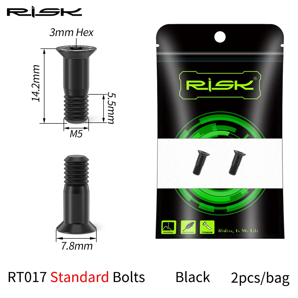2x Fahrrad Schaltwerk Schrauben M5x14.2mm Titan für MTB Rennrad