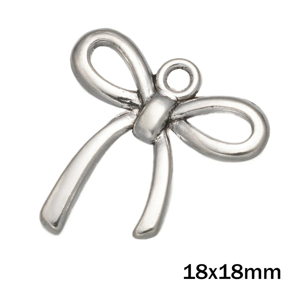 10er Set Metall Schleifenanhänger für kreative Schmuckherstellung DIY