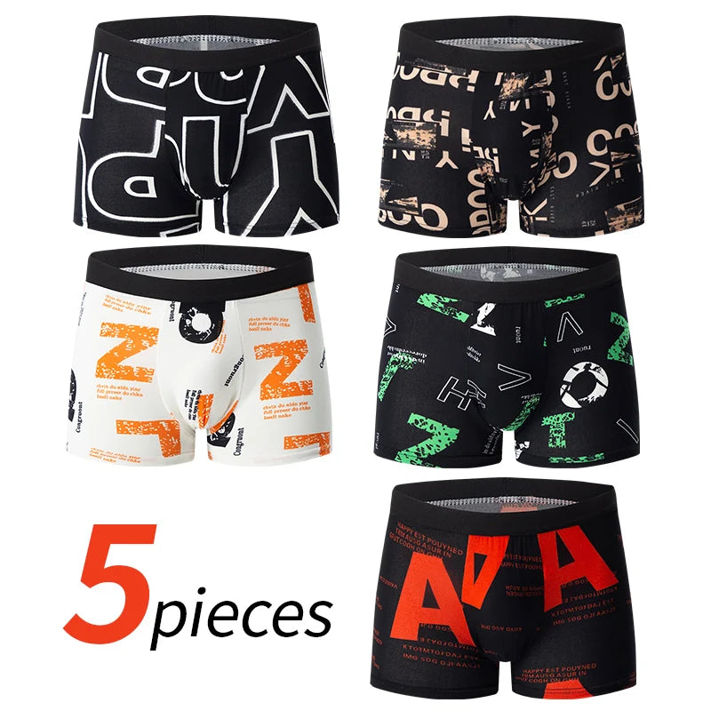 5er Set Herren Mehrfarbige Sportliche Unterwäsche Shorts
