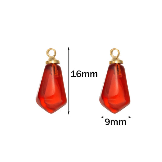 10er Set Granatapfel-Anhänger aus Harz für Schmuck - Bastelbedarf