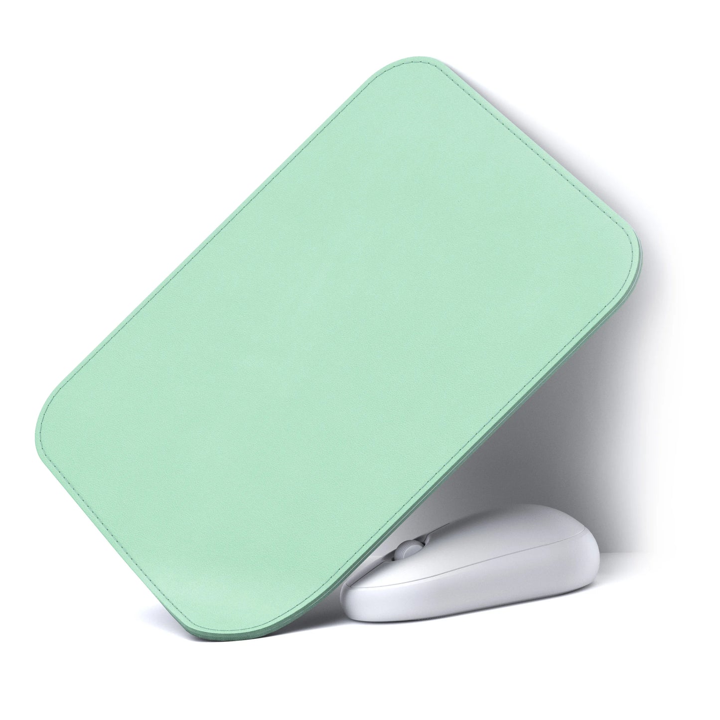 Rutschfestes 4mm PU Leder Mauspad mit genähter Kante