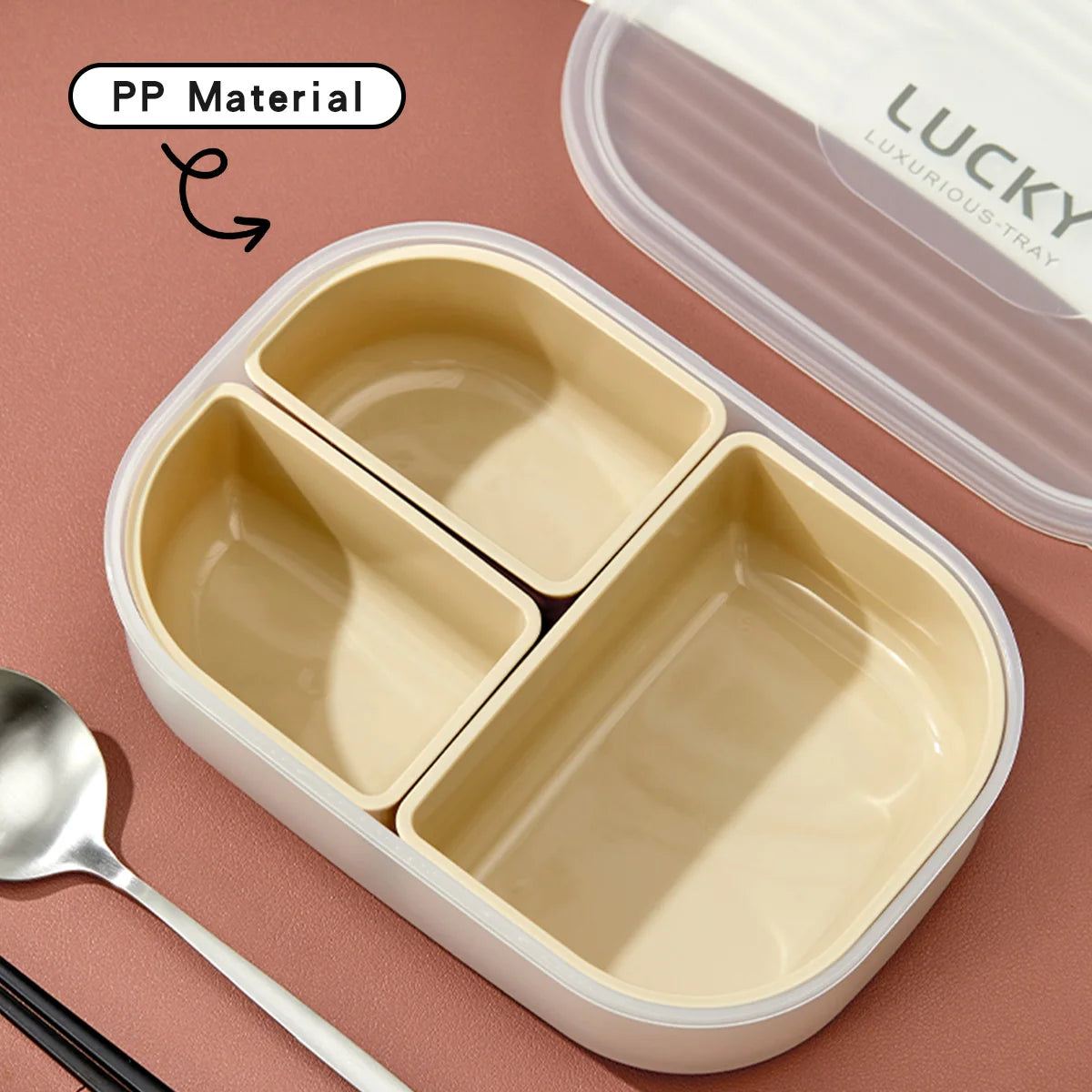 3-Fächer Mikrowellen Lunchbox Kunststoff – Tragbar, Stapelbar für Schule & Büro