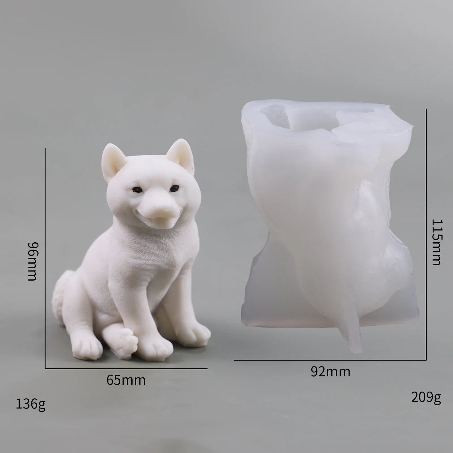 Niedliche Hundekerze in Silikonform – 3D Tier Statue