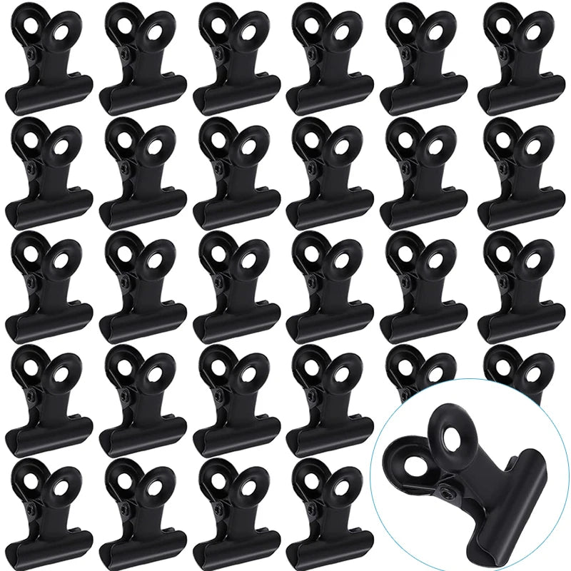 Sicherer Halt - Langlebig: Mini Bulldoggenklammern 21x23 mm, 10-50 Stück schwarz