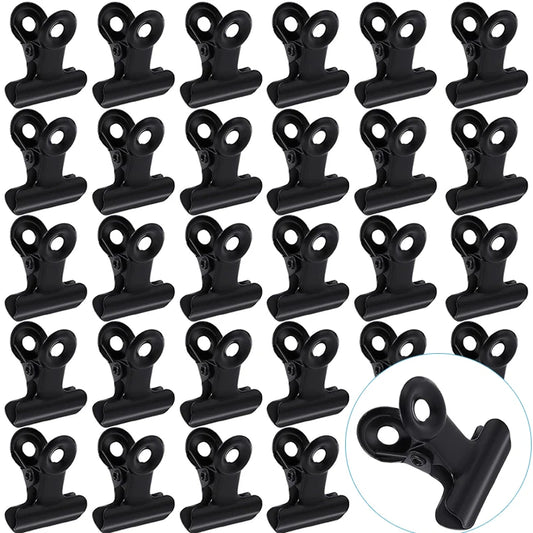 Sicherer Halt - Langlebig: Mini Bulldoggenklammern 21x23 mm, 10-50 Stück schwarz