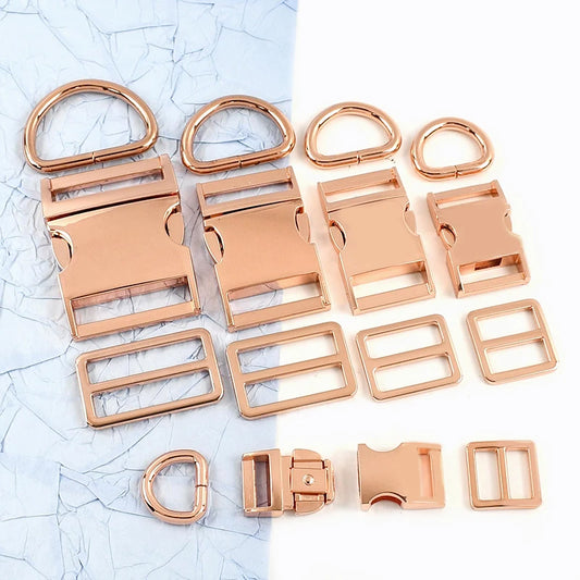 Roségold Metall D-Ring Schnallen 15-38mm für Tasche Gürtel DIY 1/2 Sets