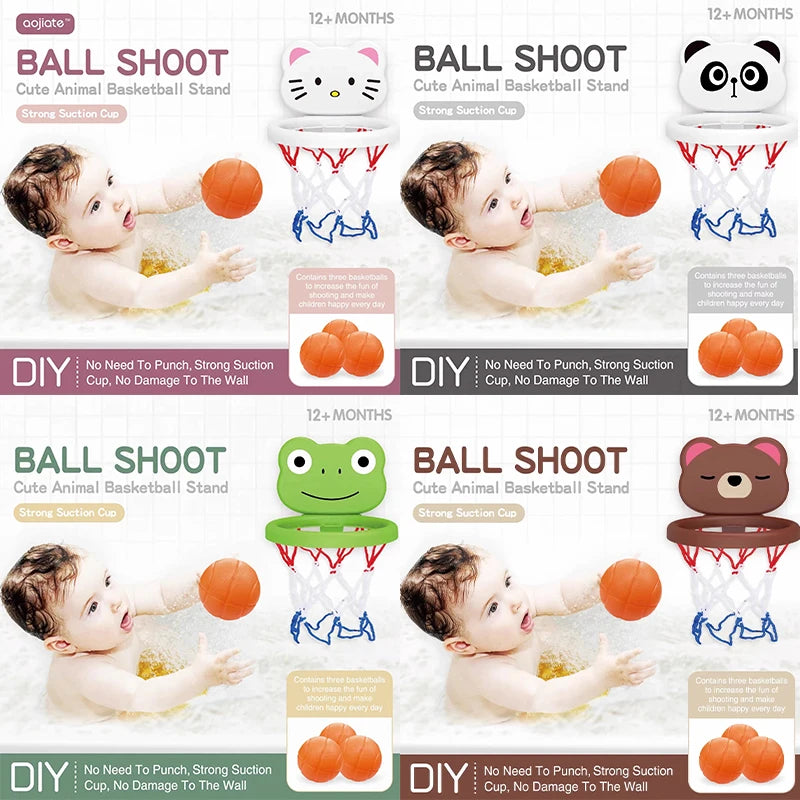 Indoor Badespielzeug Basketballkorb für Kleinkinder | Saugnapf Froschmotiv