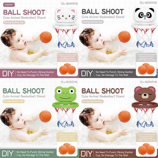 Indoor Badespielzeug Basketballkorb für Kleinkinder | Saugnapf Froschmotiv