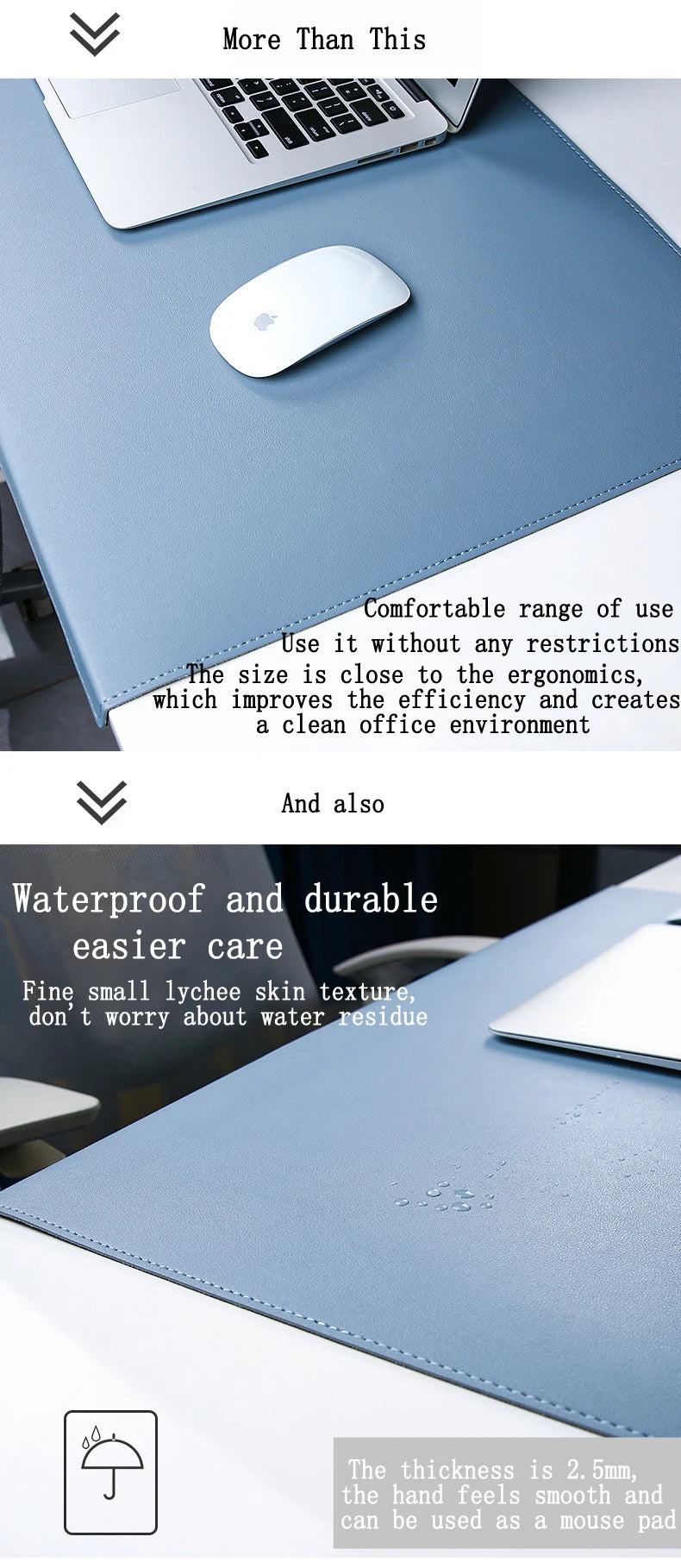 Ergonomische Schreibtischunterlage mit Ellenbogen- und Handgelenkschutz