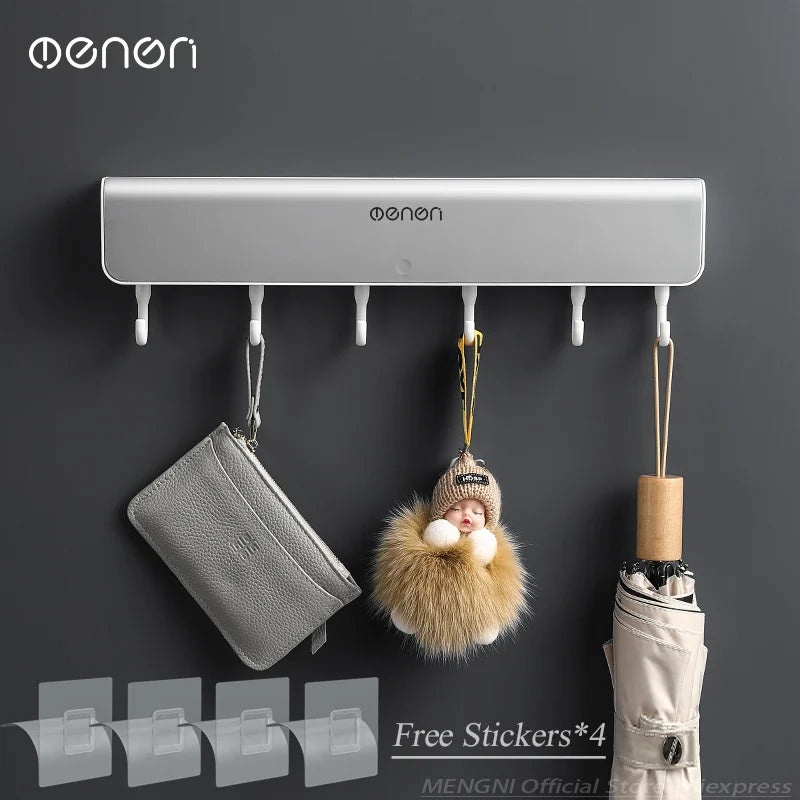 Wandregal mit Haken für Bad und Tür Lochfreie Aufbewahrung