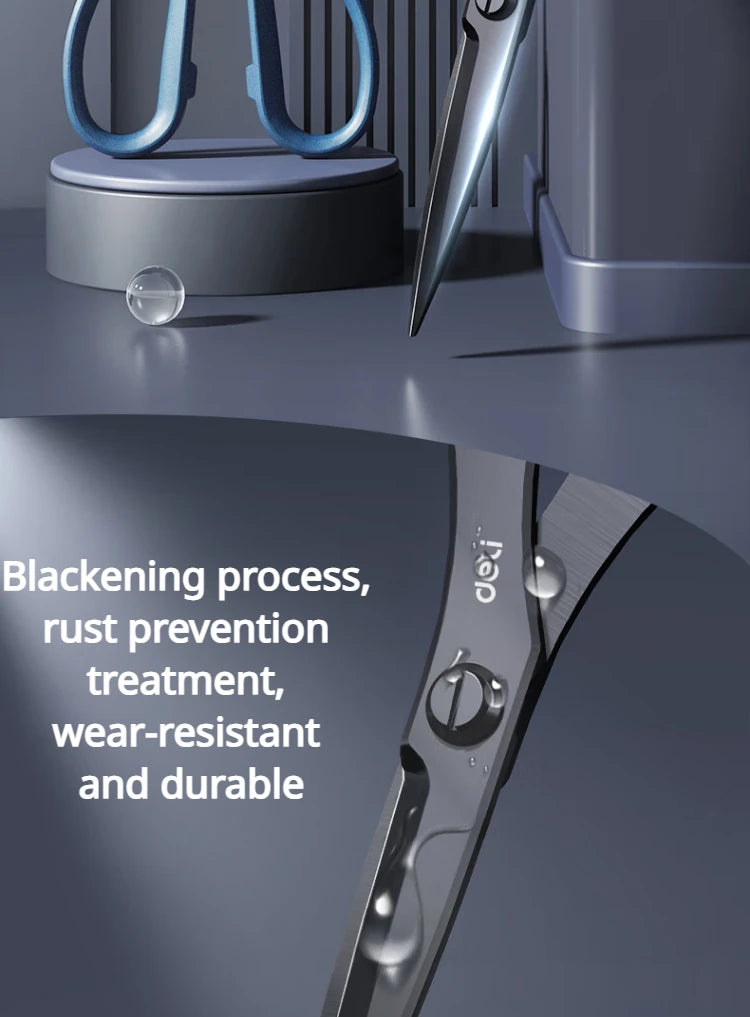 Vielseitige Edelstahl Schere für Büro, Haushalt und Hobby, schwarz