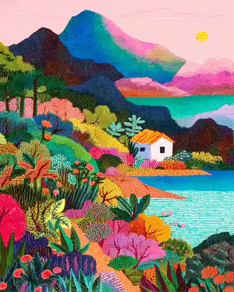 Malen nach Zahlen Leinwand Landschaft DIY Acrylfarbe Kunstwerk Set