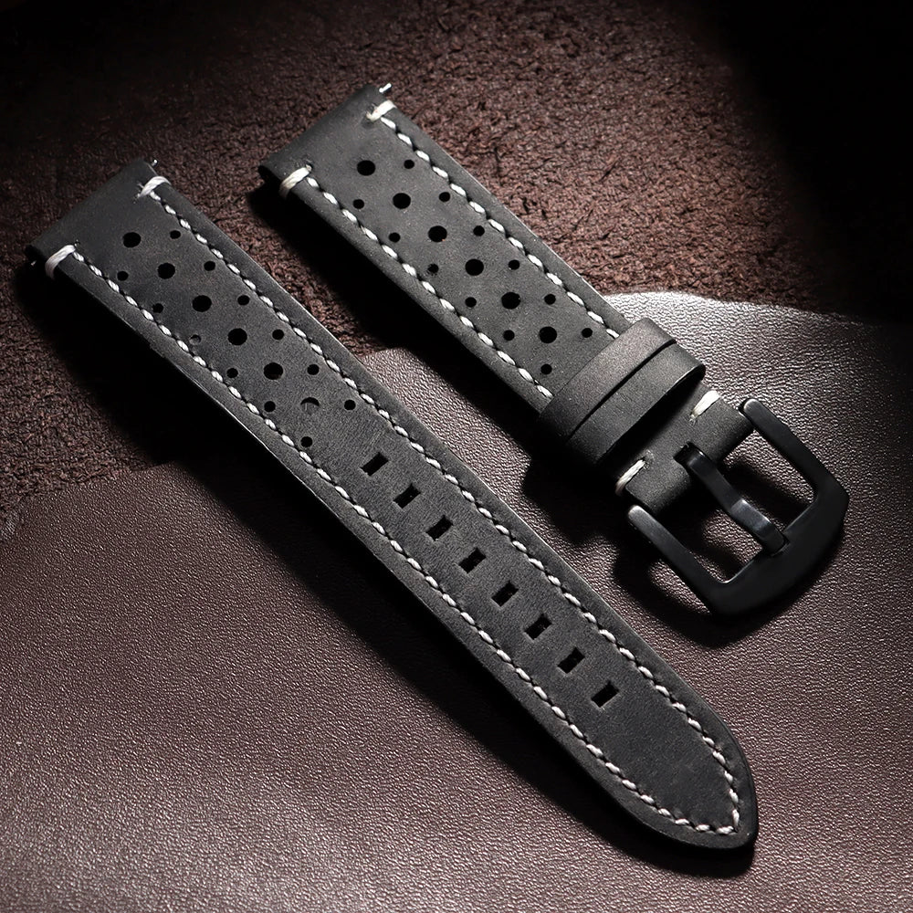 Vintage handgefertigtes Uhrenarmband aus Leder in 18 bis 24 Milli