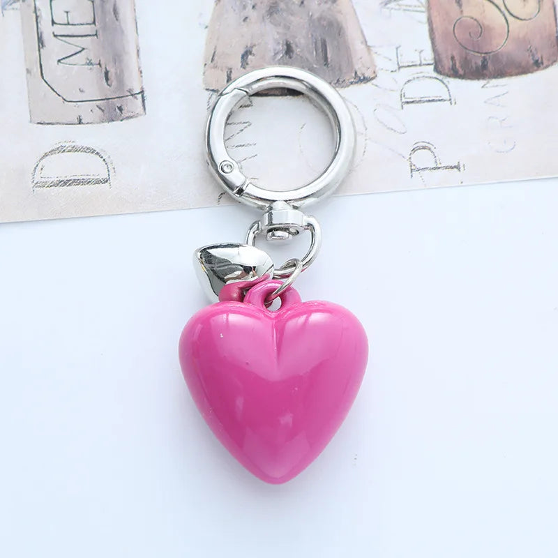 Großer glatter Herz Schlüsselanhänger in Candy Farben für Frauen Tasche