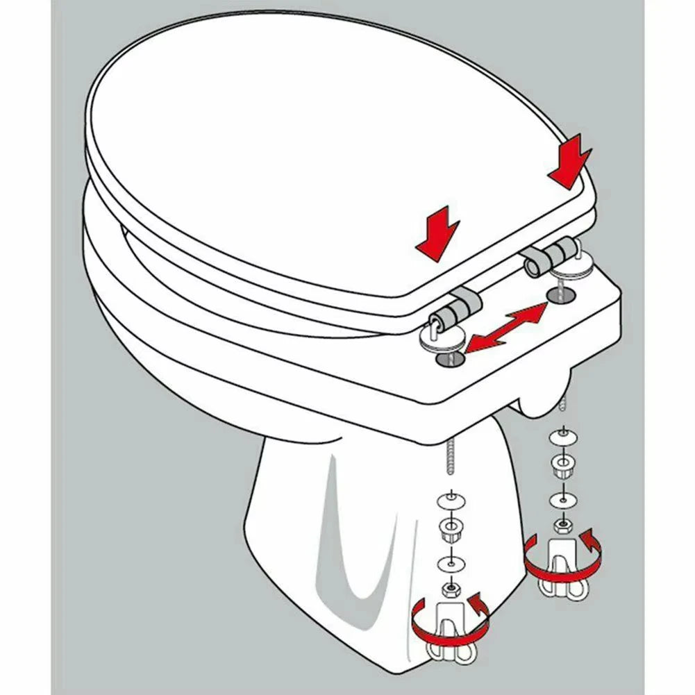 2er-Set WC Sitz Scharniere Edelstahl – Geräuscharm, inkl. Montagezubehör
